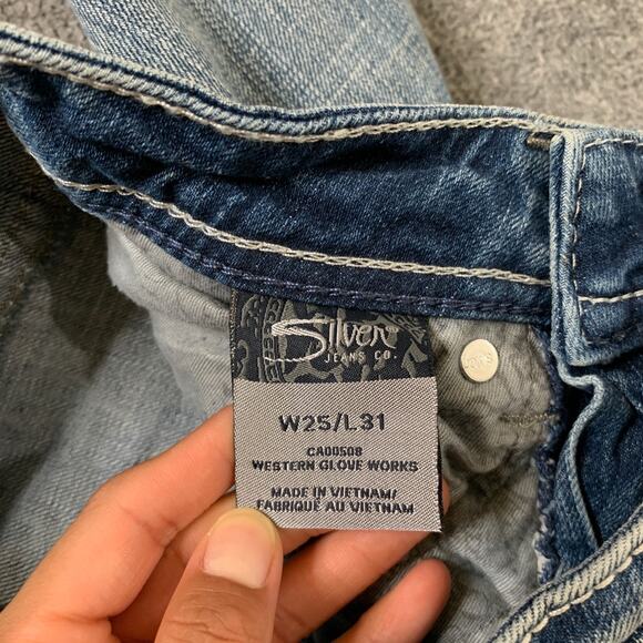 Silver Jeans Womens 25 Light Denim Suki High Baby Bootcut Well Defined Curve - Picture 7 of 12